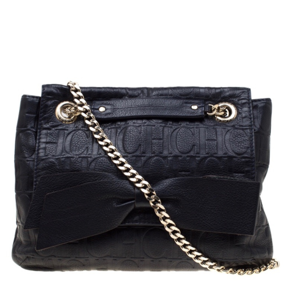CH Carolina Herrera Black Audrey Handbag